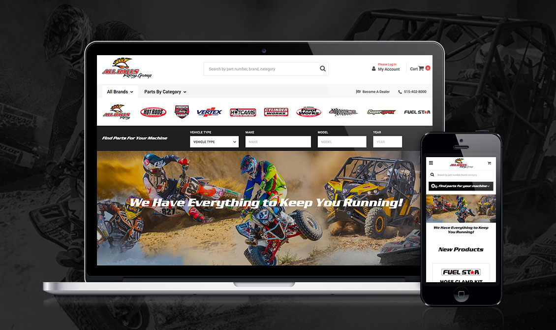All Balls Racing Group SuiteCommerce Advanced (SCA) web store